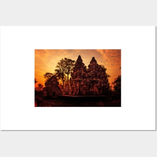 Bantey Srei temple sunrise Posters and Art